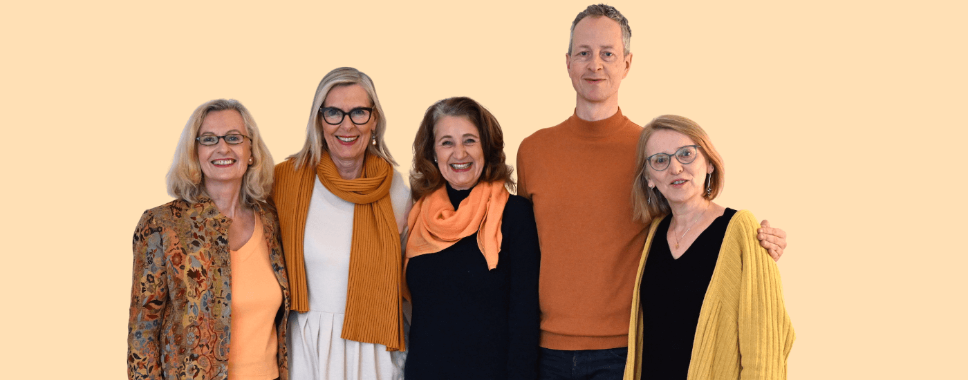 Das Lehrtherapeutenteam des ISPF: Annette Böhm, Ursula Böhm, Brigitte Schäfer, Stefan Brandt und Kordula Benkowitz