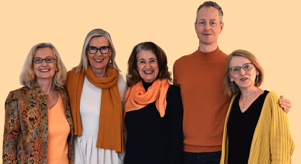 Das Lehrtherapeutenteam des ISPF: Annette Böhm, Ursula Böhm, Brigitte Schäfer, Stefan Brandt und Kordula Benkowitz